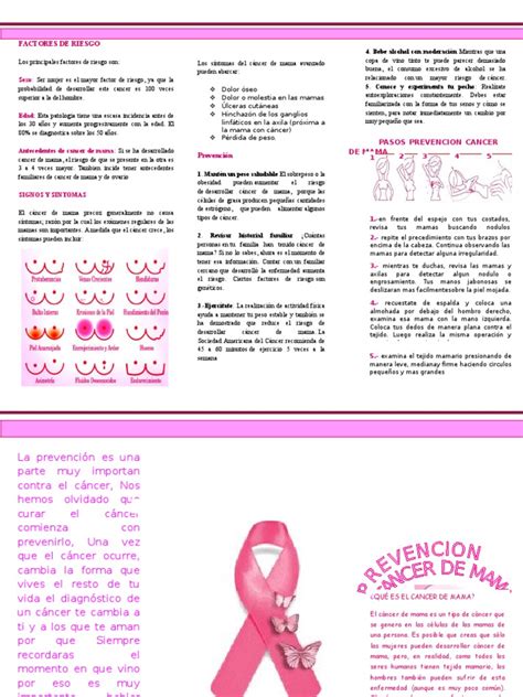 Triptico Del Cancer De Mama