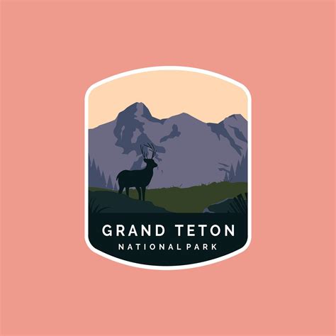 Grand Teton National Park Emblem Patch Logo Illustration 7067914 Vector