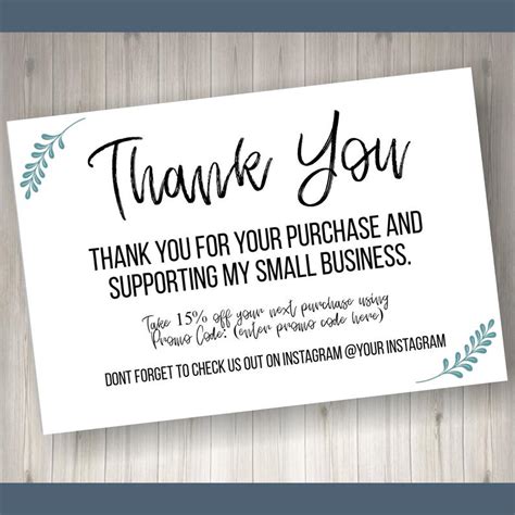 Printed Thank You Cards For Small Business 60 Count Etsy