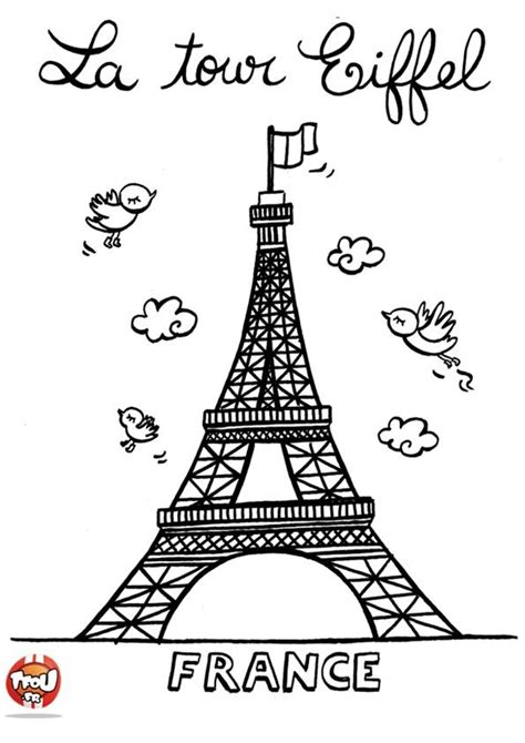 Coloriage Tour Eiffel à Colorier Dessin à Imprimer Torre Eiffel Paris