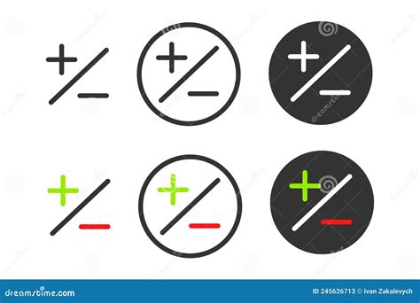 Plus Minus Icon Positive And Negative Symbol Sign Calculator Vector