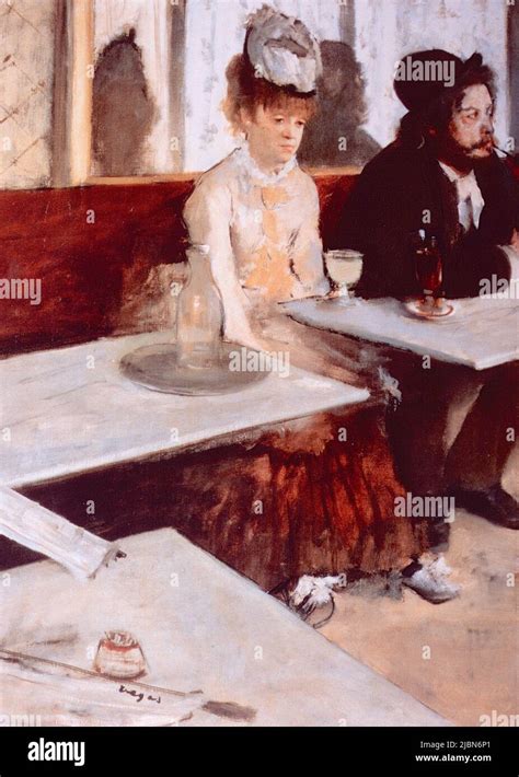 In A Cafè The Absinthe Drinker Painting By French Artist Edgar Degas