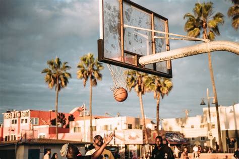 Free Picture Basketball Court People Playing Street Ball