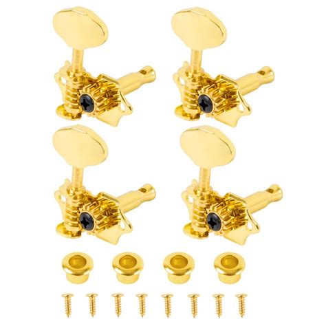 Kmise Ukulele Tuning Peg Tuners Machine Head Gold Plated Metal 2r2l Guitar Parts And Accessories