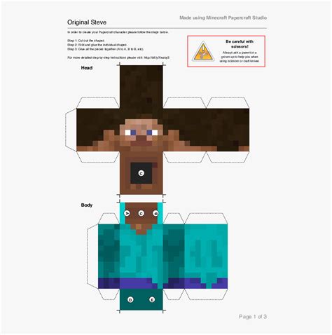 Minecraft Steve Paper Model