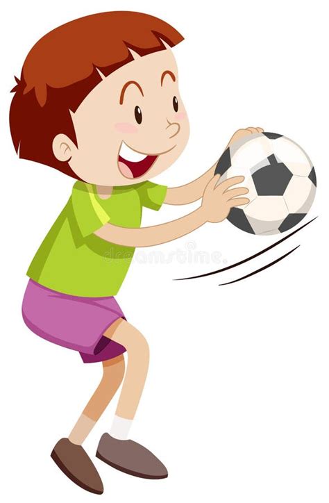Little Boy Playing With Ball Stock Vector Illustration Of Playing