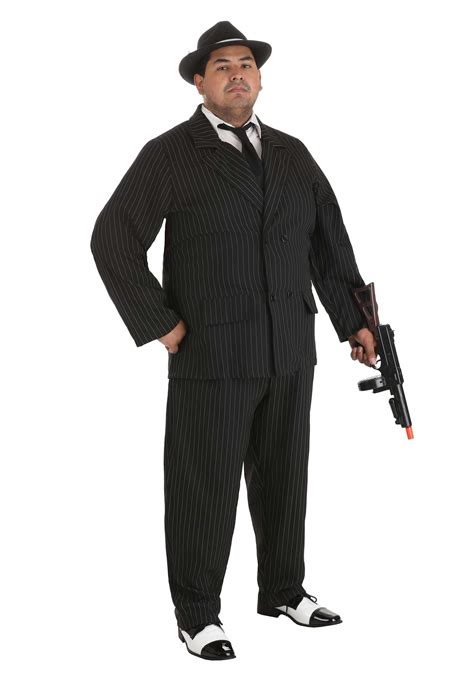 Mens Gangster Costume Mafia Pinstripe Suit For Men Quality Criminal