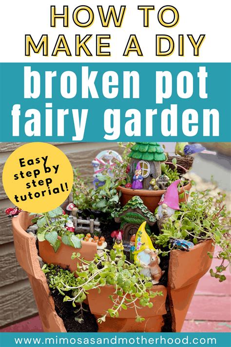 How To Make A Broken Pot Fairy Garden Mimosas And Motherhood