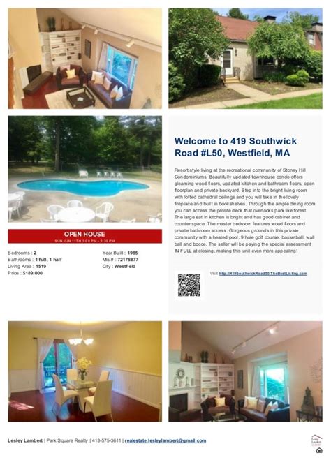 419 Southwick Rd 50 Westfield Ma Gorgeous Condo For Sale In Stoney