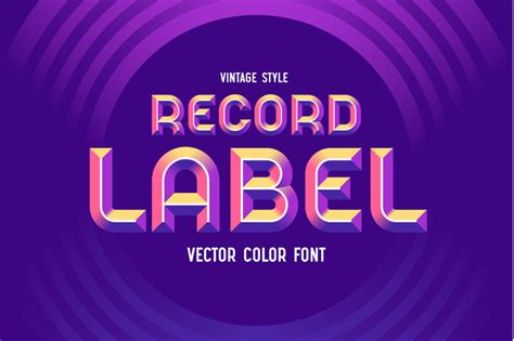Record Label Color Vector Font By Gleb Natasha Guralnyk