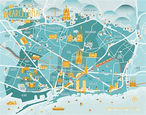 Pin By Ye Seul Park On Infographic Barcelona City Map Map Design