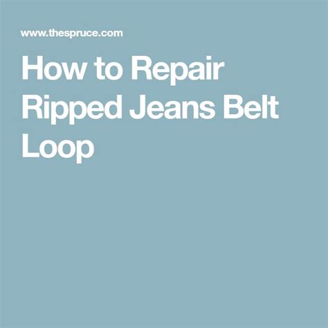 How To Repair Torn Belt Loops On Jeans Belt Loop Jean Belts