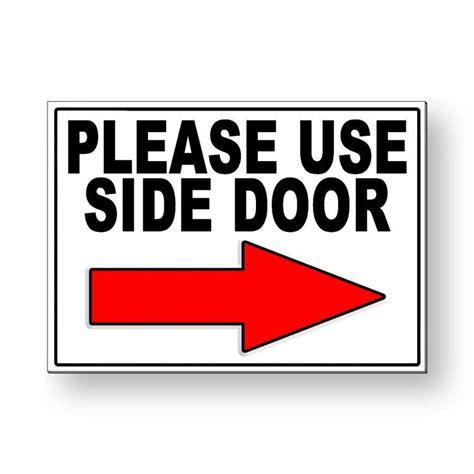 Please Use Side Door Arrow Right Metal Sign Ms048 Ebay