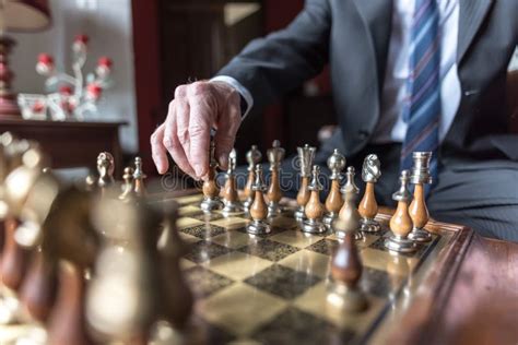 Businessman Playing Chess Stock Image Image Of Competition 67269691