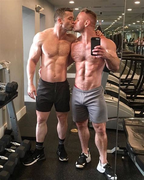 gym kiss men kissing men muscular men