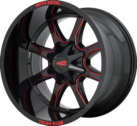 20 Inch Red Black Wheels Rims Chevy Silverado 2500 3500 Hd Gmc Sierra