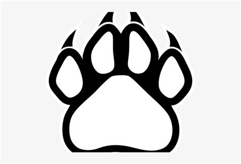 Dog Paw Print Outline Wolf Paw Clipart Transparent Png