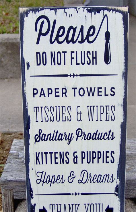 Please Do Not Flush Toilet Paper Only Bathroom Farmhouse Etsy
