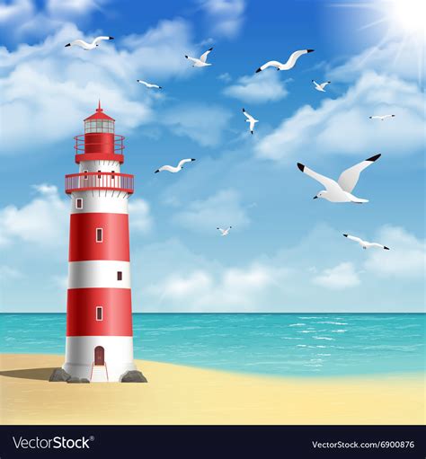Lighthouse On The Beach Royalty Free Vector Image