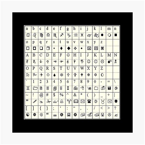 Alphabet Wingdings Chart Wingdings Contains Symbols I