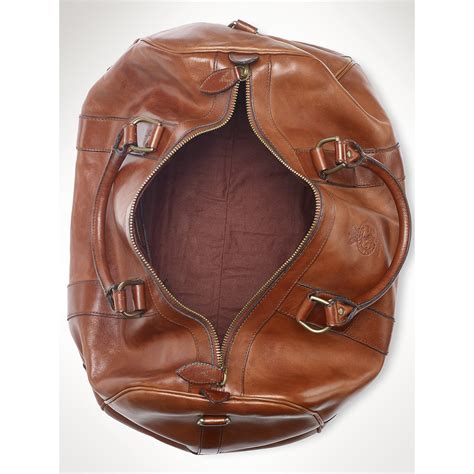 Polo Ralph Lauren Leather Duffel Bag In Brown For Men Lyst
