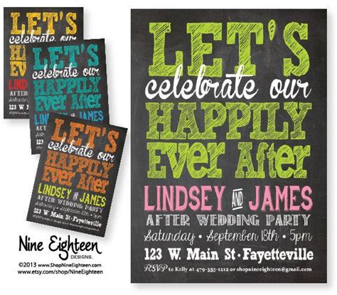 After Wedding Party Invitation Lets Celebrate Our Happily Ever After