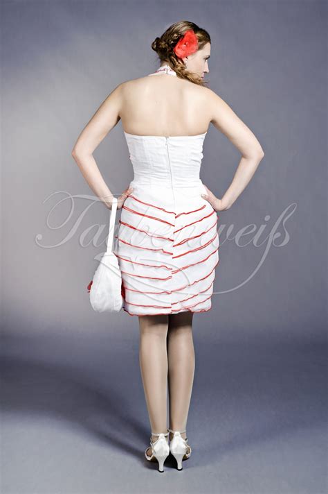 ❤ top qualität & günstiger preis. Brautkleid TW0078B aus Organza mit roten Farbakzenten