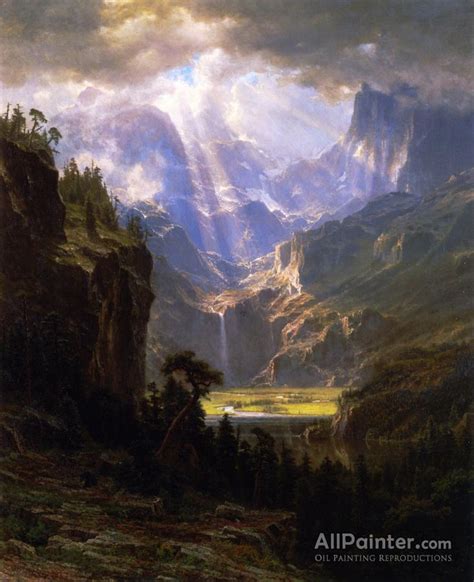 Albert Bierstadt Rock Mountains Oil Painting Reproductions For Sale