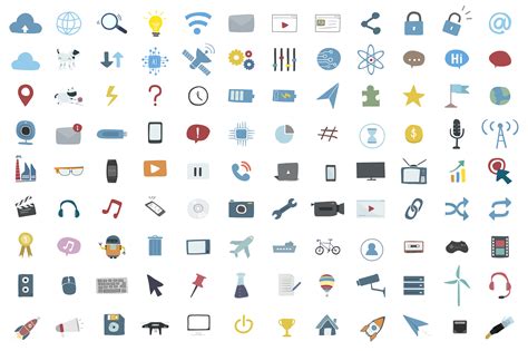 Illustration Set Of Technology Icons Vector Download Free Vectors
