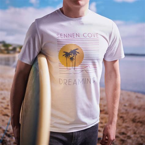Mens Personalised Favourite Beach White T Shirt By Oakdene Designs