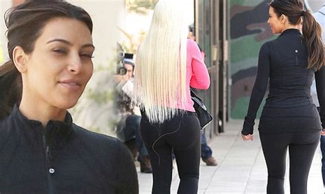 kim kardashian and blac chyna show off their butts as they head to workout class daily mail online