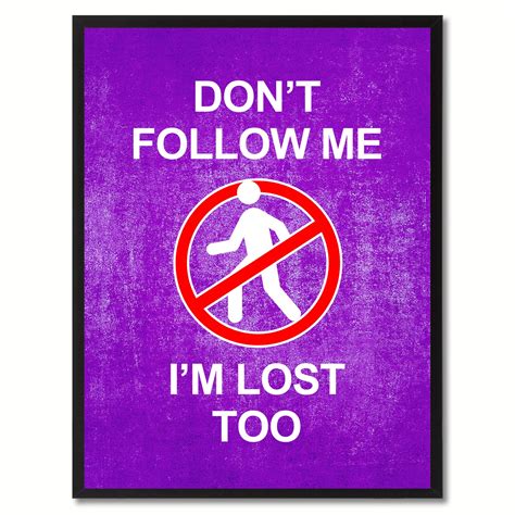 Dont Follow Me Funny Sign Purple Print On Canvas Picture Frames Home