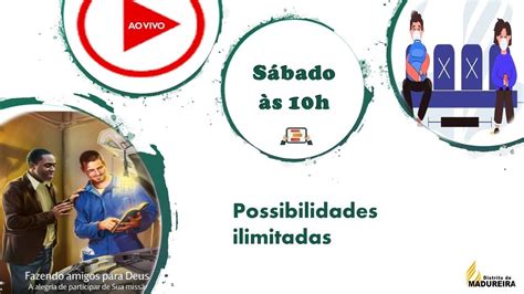 Pelo canal 32.1 sendo 12 horas de programação diária na tv do carro para mais de 6 milhões de pessoas em 40 cidades mineiras e na claro net hd 526 para 380 mil assinantes em 10 cidades polos mineiras no estado de minas gerais e online ao vivo pelo portal webseminovos.com.br. IASD - Madureira - PROGRAMAÇÃO AO VIVO Sábado 08/08/2020 ...