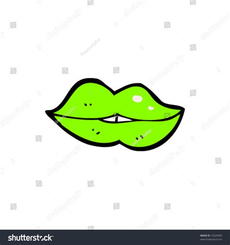 Green Lips Cartoon Stock Vector Illustration 73329994 Shutterstock