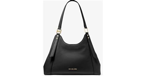 Michael Kors Arlo Large Pebbled Leather Shoulder Bag In Black Lyst