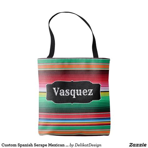 Custom Spanish Serape Mexican Blanket Personalized Tote Bag Zazzle