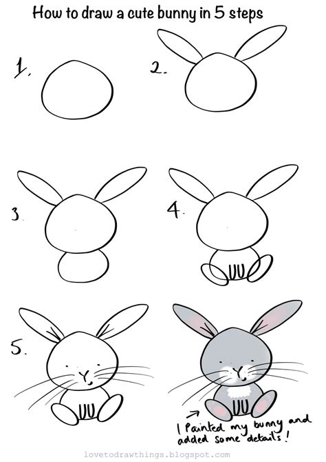 How To Draw A Bunny Printable