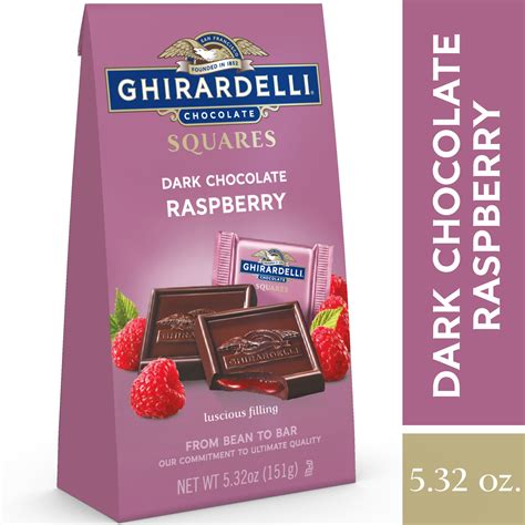 Ghirardelli Dark Chocolate Raspberry Squares 532 Oz Bag