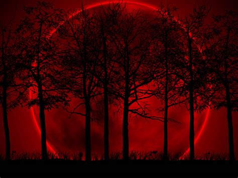 Download Dark Red Glowing Moon Wallpaper