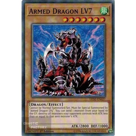 Yugioh Led2 En027 Armed Dragon Lv7 Common 1st Edition X3