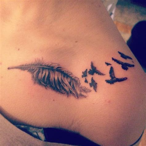 Feather With Birds Tattoo My Th Tattoo Feather With Birds Tattoo Tattoos Birds Tattoo