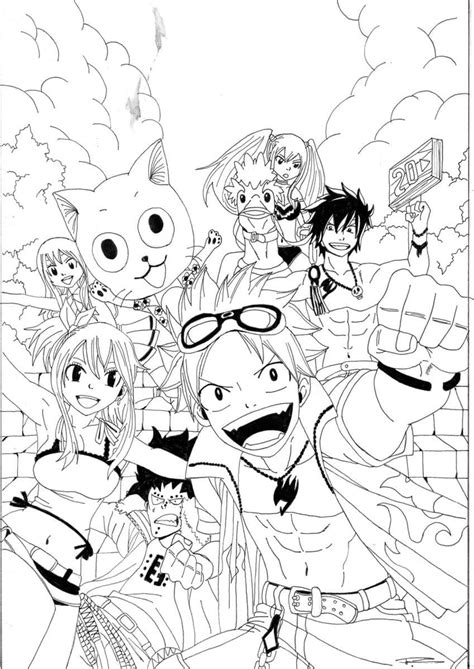 Anime Fairy Tail Characters Coloring Page Download Print Or Color