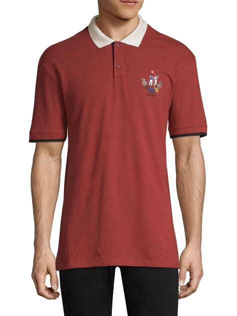 Bally Cotton Colorblock Polo Shirt In Red For Men Lyst