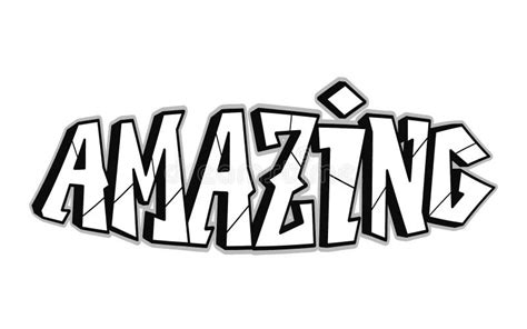 Amazing Word Trippy Psychedelic Graffiti Style Lettersvector Hand