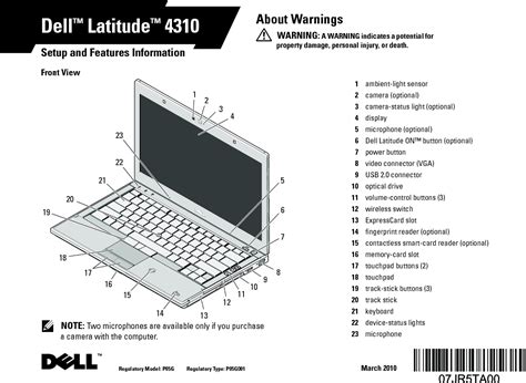 Dell P05g Notebook Computer User Manual Dell Latitude 4310 Setup And