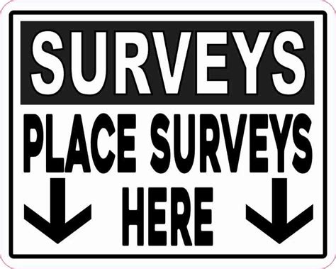 5in X 4in Place Surveys Here Sticker