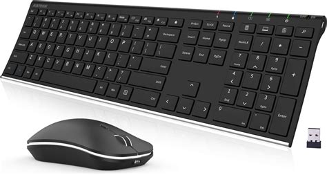 Arteck 24g Wireless Keyboard And Mouse Combo Stainless Steel Ultra