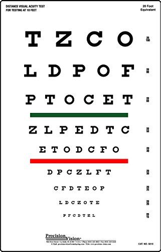 Buy Snellen Eye Chart Red And Green Bar Visual Acuity Test Foot