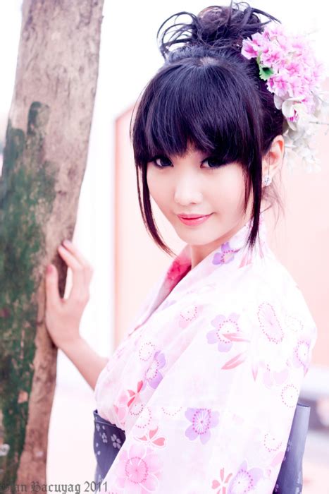 Alodia Gosiengfiao Cosplay Dress Japanese Clothes Kimono Pink