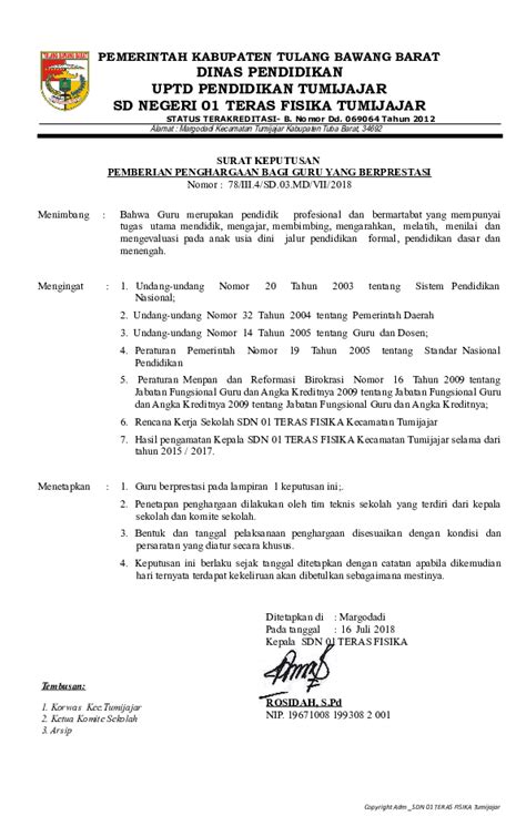Dari pernyataan tersebut di atas yang. (DOC) SK GURU BERPRESTASI | Sugeng Prayitno - Academia.edu